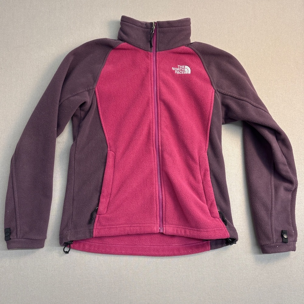 The North Face Womens Pink Purple Full Zip Fleece Jacket Small Regular Fit